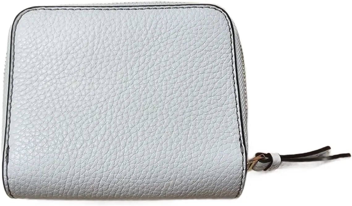 Tory Burch 146463 Thea New Ivory White With Gold Hardware Pebbled Leather Women's Bifold Wallet