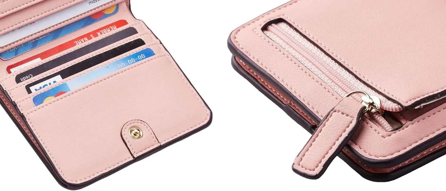 Toughergun Wallet Women Rfid Blocking Small Compact Bifold Luxury Leather Pocket Wallet Ladies Mini Purse with ID Window