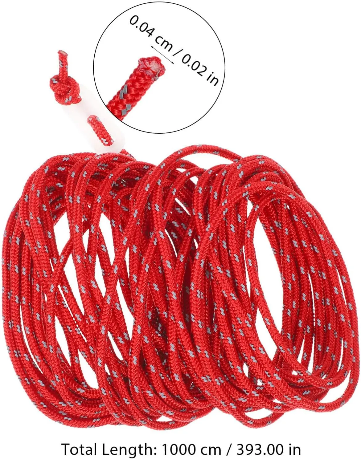 Toyvian 4pcs Reflective Camping Rope Heavy Duty Tent Guide Cord with Storage Bag High Visibility Tensioner for Hiking Climbing Outdoor Adventures