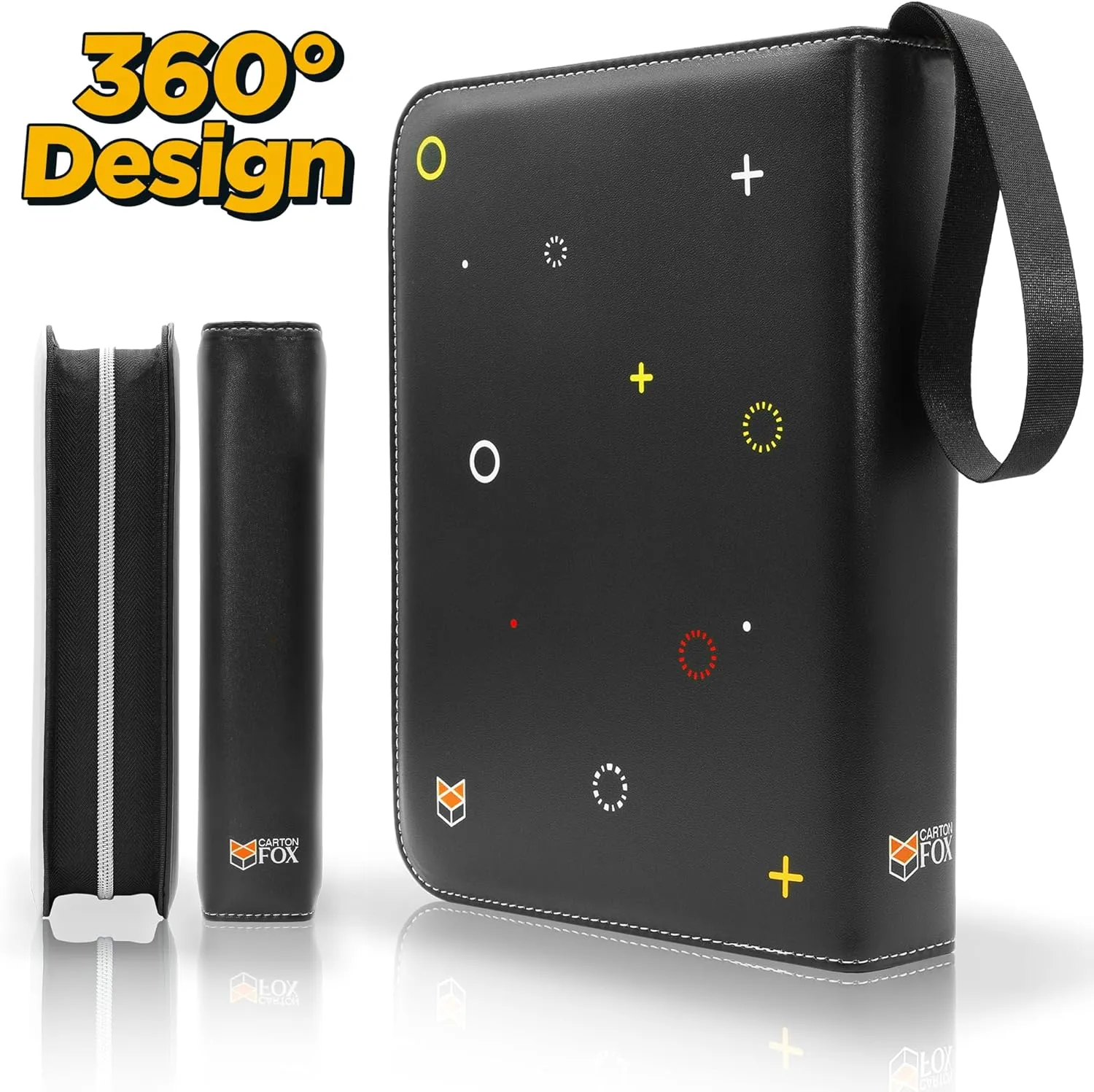 Trading Card Binder, 4 Pockets Card Holder, 55 Double Sided Removable Pages, 440 Card Sleeves, Toploader Binder, Portable Album Holder, Storage Box for Trading Cards