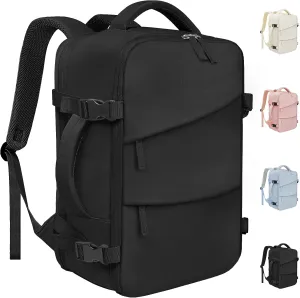 Travel Backpack for Men Women, Carry On Backpack Airlines Approved Personal Item Travel Computer Bag Waterproof Laptop Backpack Business Weekender Overnight Fits15.6Inch Laptop, Black