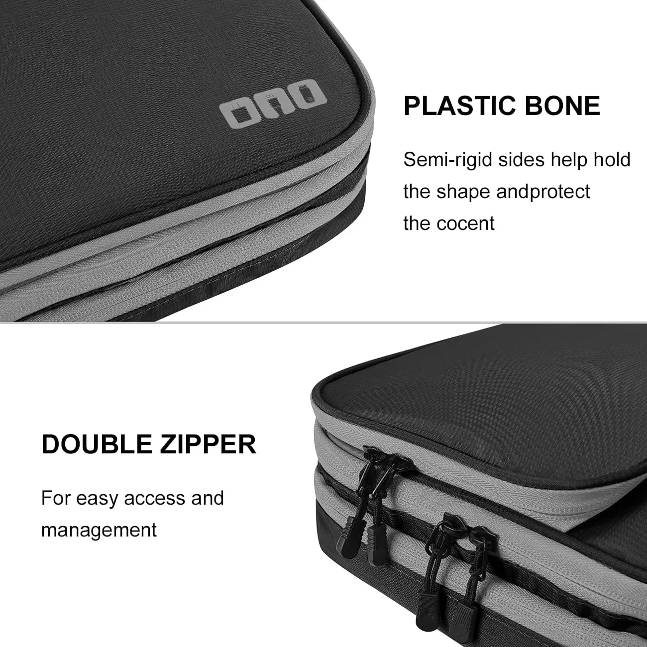 Travel Cable Organizer Bag, 3 Layer X-Large Capacity Electronics Accessories Cord Storage Case Bag for Cables, SD Card,Chargers, Power Bank, Cellphone,Tablet