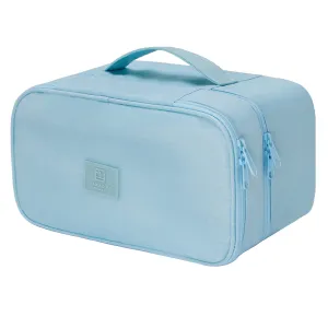 Travel Double Layer Waterproof Organizer Cosmetic Toiletry Bag Blue HLC063