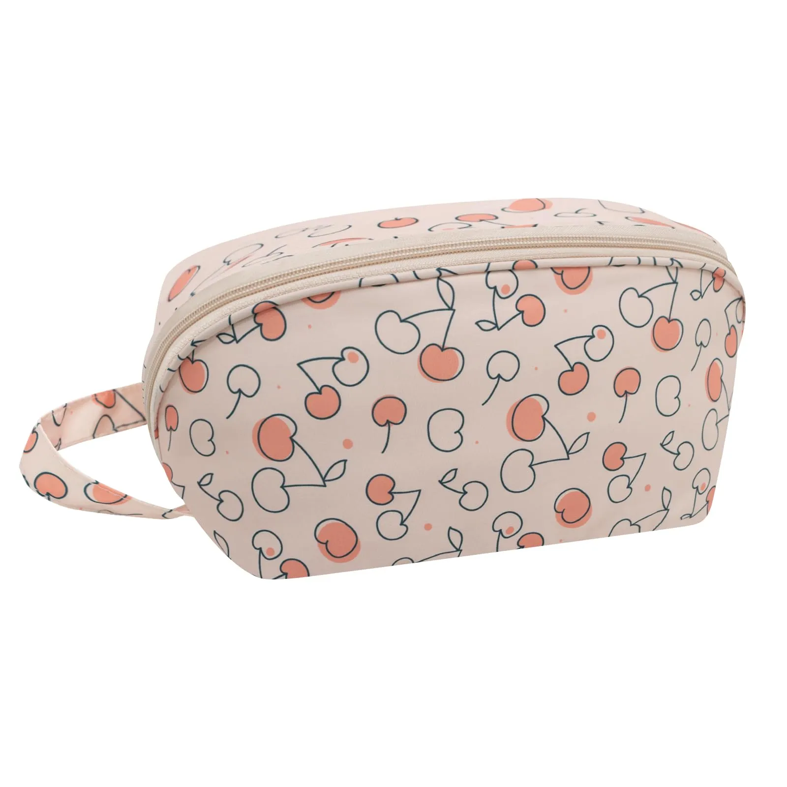 Travel Double Layer Waterproof Organizer Cosmetic Toiletry Bag Cherry HLC091