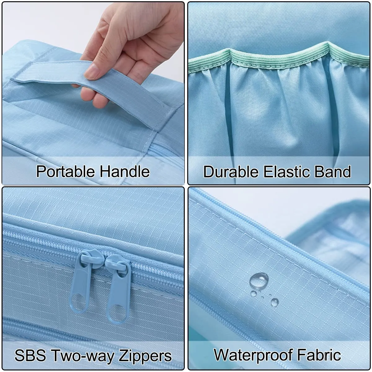 Travel Double Layer Waterproof Organizer Cosmetic Toiletry Bag Ocean Blue HLC063