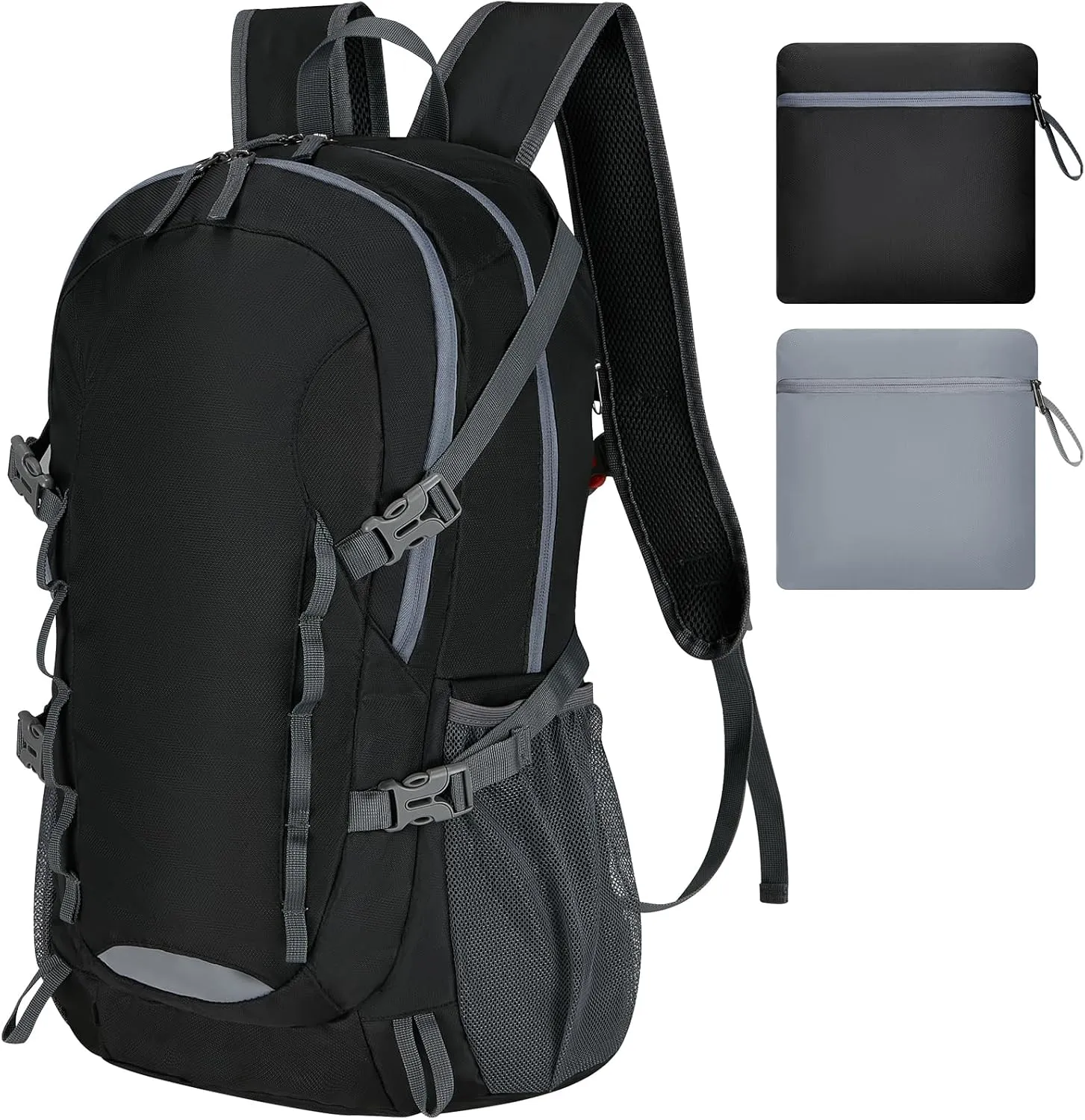 Travel Hiking Backpack 40L Ultra Lightweight Camping Packable for Men Women Water Resistant Portable Daypack（Black）