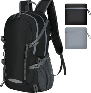 Travel Hiking Backpack 40L Ultra Lightweight Camping Packable for Men Women Water Resistant Portable Daypack（Black）