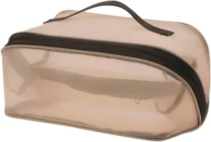 Travel Makeup Bag,Large Capacity Cosmetic Bags for Women,Toiletry Bag Make up Organizer with Divider and Handle (Beige)