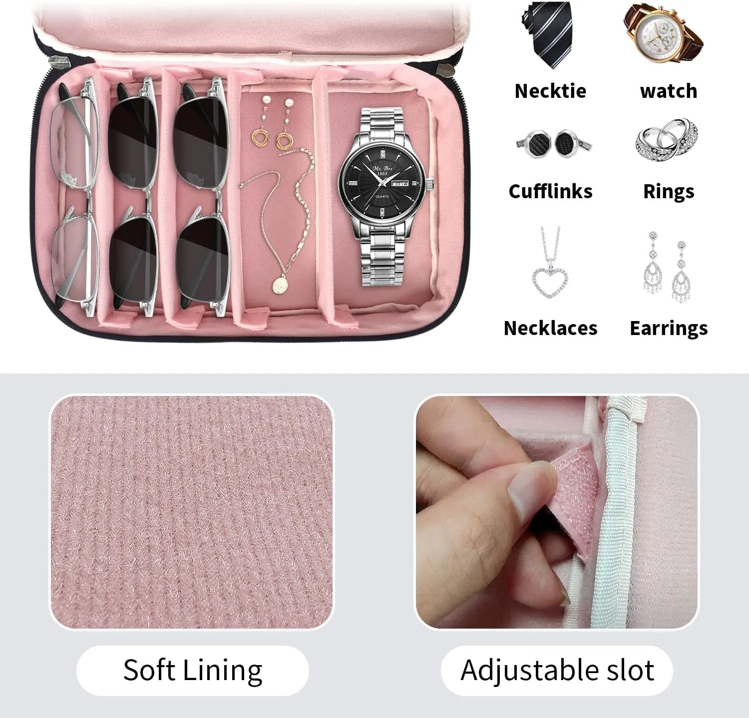 Travel Sunglasses Organizer Case, Portable Sunglasses Case, Eyeglasses Storage Holder for Men Women