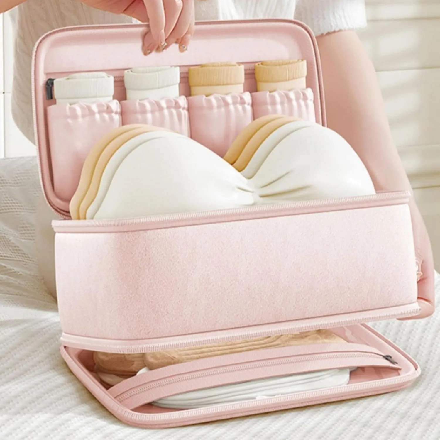 Travel Underwear Organizer Bag Portable Lingerie Socks Bra Storage Bag Large Capacity Toiletry Bag Packing Cube