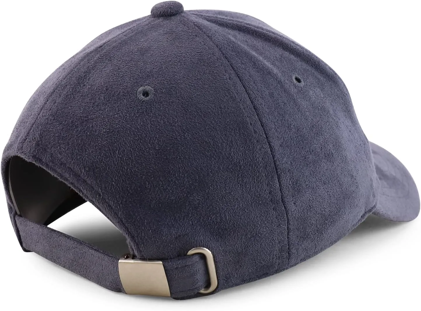 Trendy Apparel Shop Plain Faux Suede Leather Adjustable Structured Baseball Cap