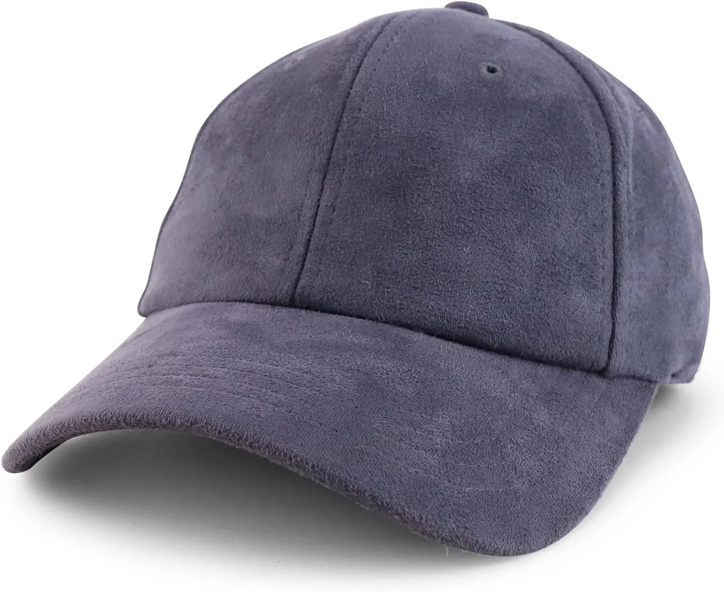 Trendy Apparel Shop Plain Faux Suede Leather Adjustable Structured Baseball Cap