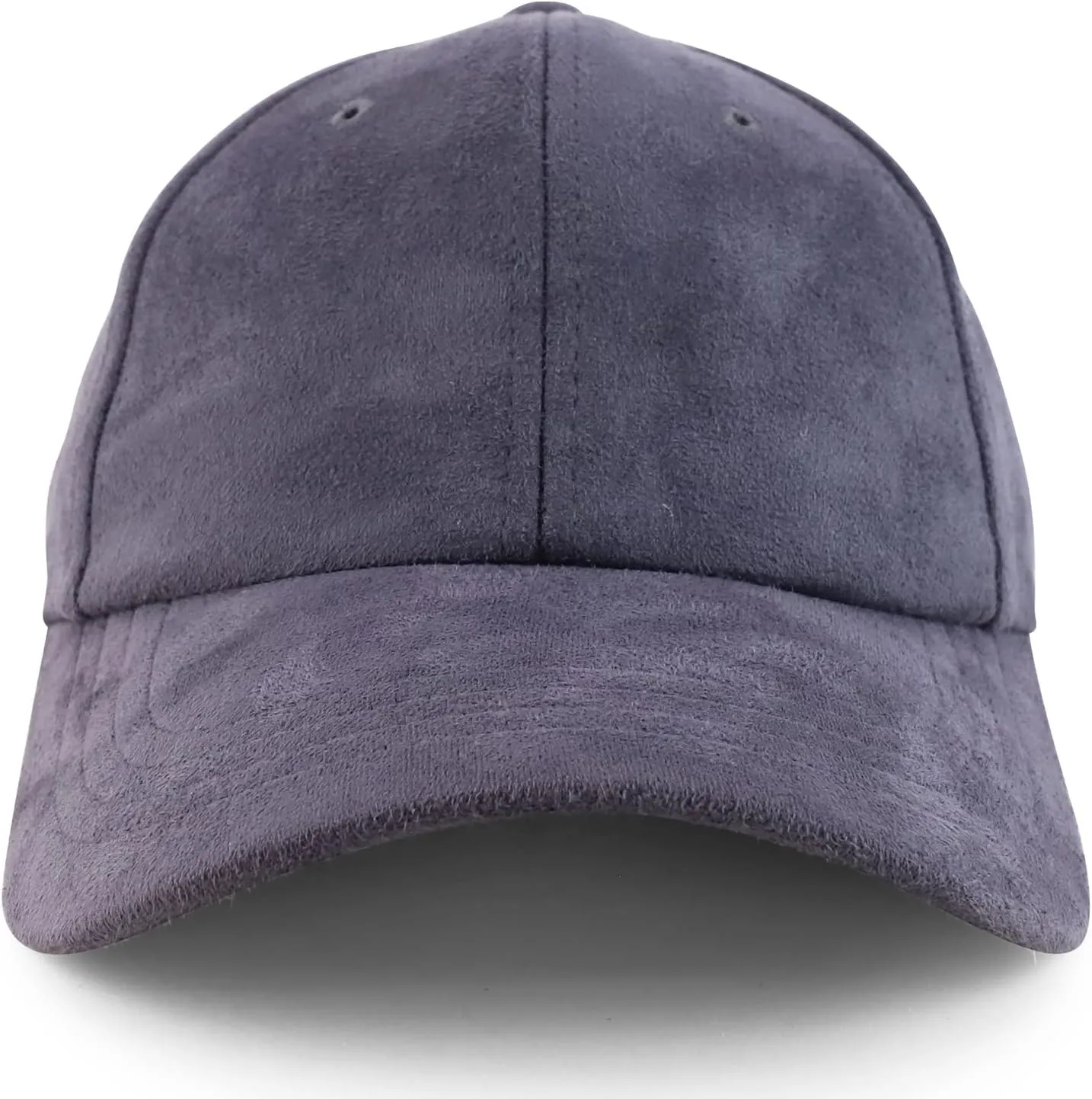 Trendy Apparel Shop Plain Faux Suede Leather Adjustable Structured Baseball Cap