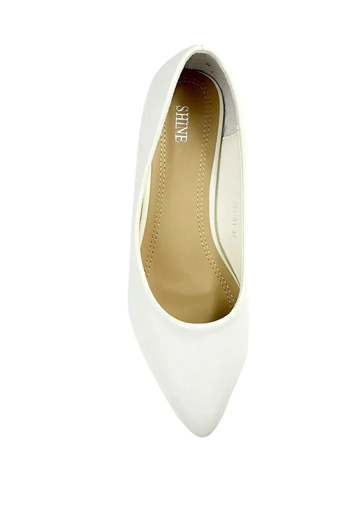 Trendy Pionted Toe Block Heel Court Shoes