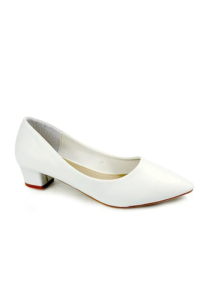 Trendy Pionted Toe Block Heel Court Shoes