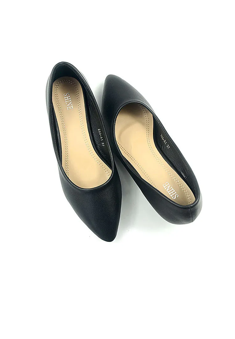Trendy Pionted Toe Block Heel Court Shoes