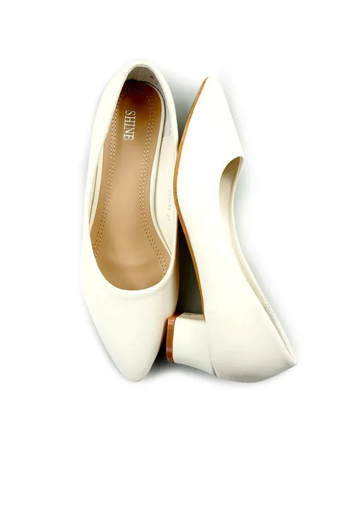 Trendy Pionted Toe Block Heel Court Shoes