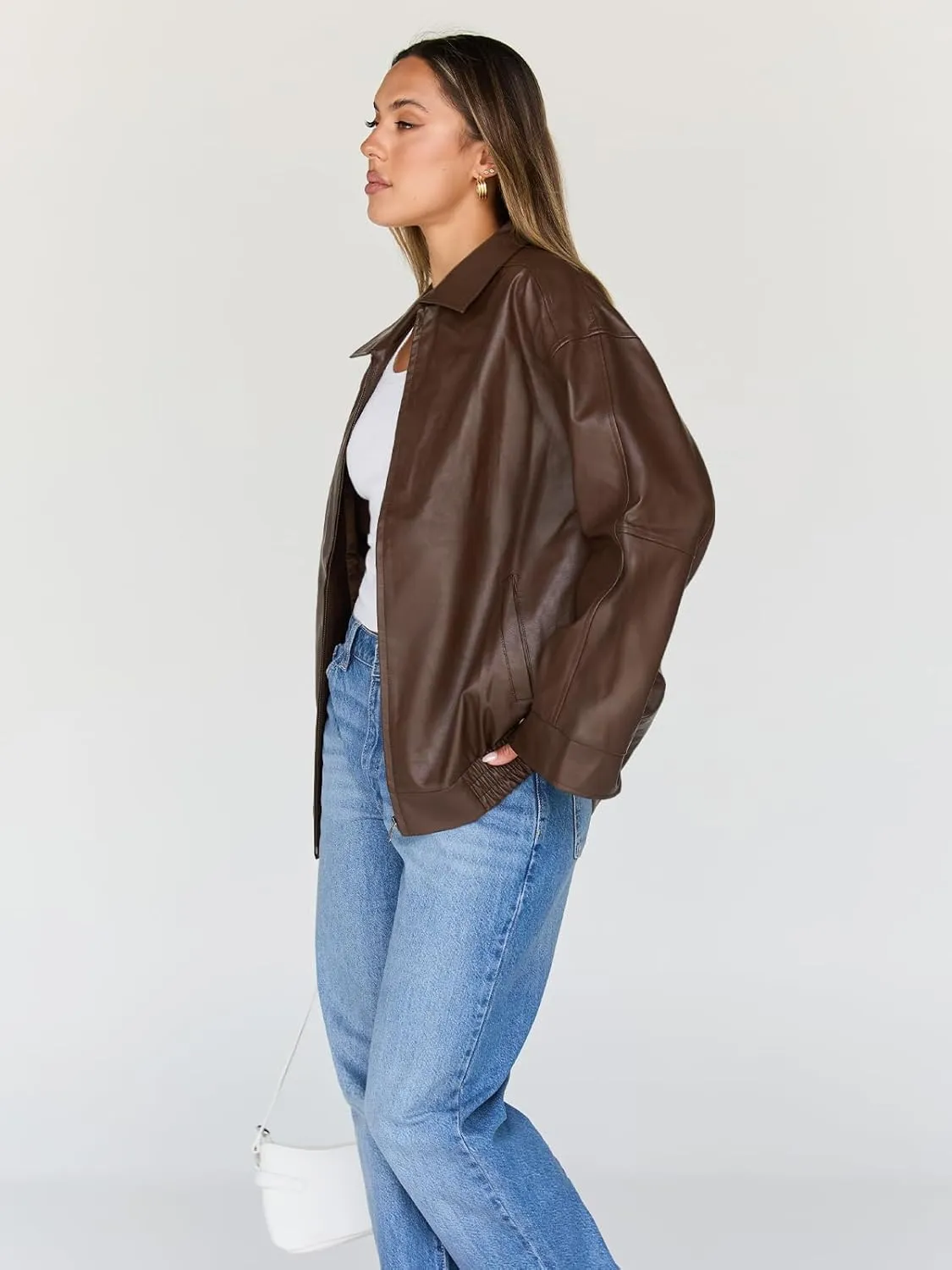 Trendy Queen Womens Leather Jackets Oversized Faux Motorcycle Plus Size Moto Biker Coat Fall Outfits Fashion Clothes 2025