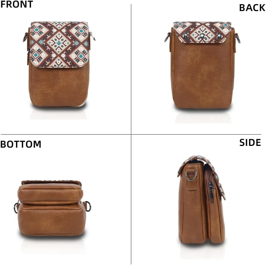 Trendy Small Crossbody Bag for Women Leather Cell Phone Purse with Triple Compartments & Card Slots, Lightweight Shoulder Bag