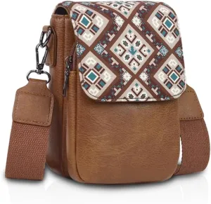 Trendy Small Crossbody Bag for Women Leather Cell Phone Purse with Triple Compartments & Card Slots, Lightweight Shoulder Bag