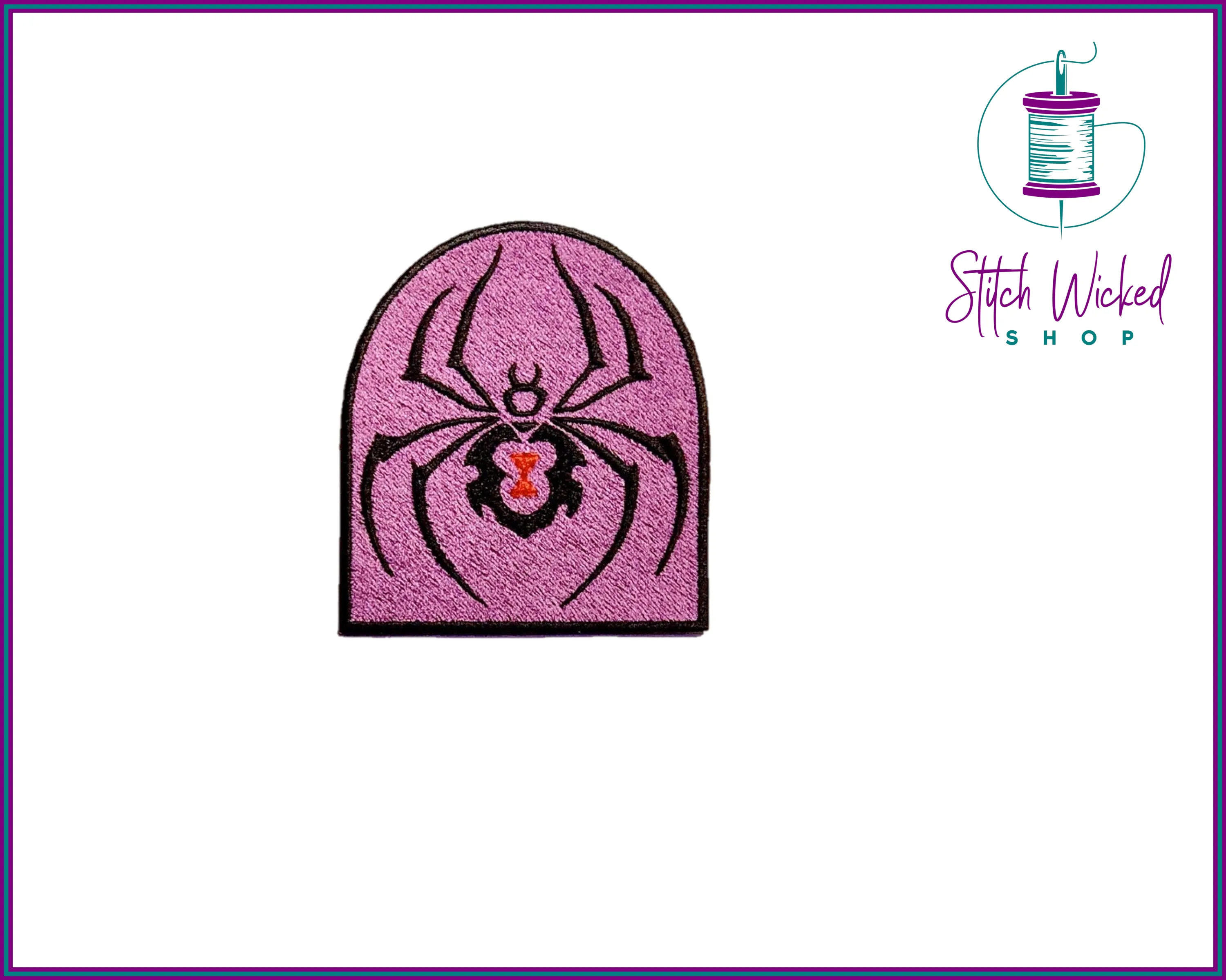Tribal Black Widow, Fully Embroidered Patch