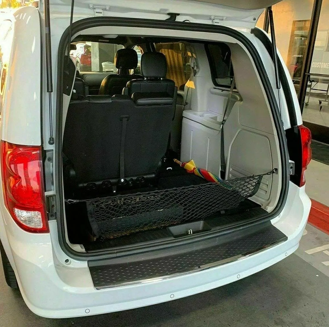 Trunk Rear Organizer Cargo Net for Chrysler Town & Country 2008–2016 – Envelope Style Cargo Net for SUV – Premium Mesh Elastic Car Trunk Organizer - Compatible with Town & Country