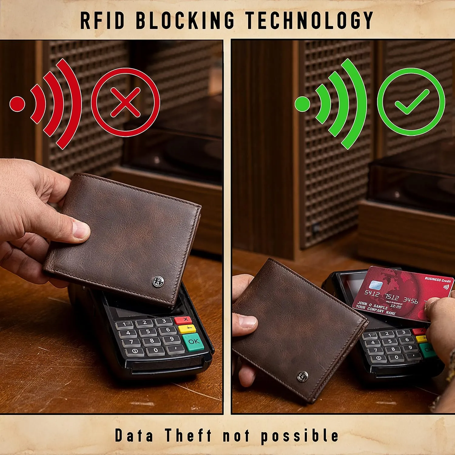 TRUSADOR Savona Classic Men's Wallets Leather Bifold with RFID Wallet for Men Gift Box (Brown)