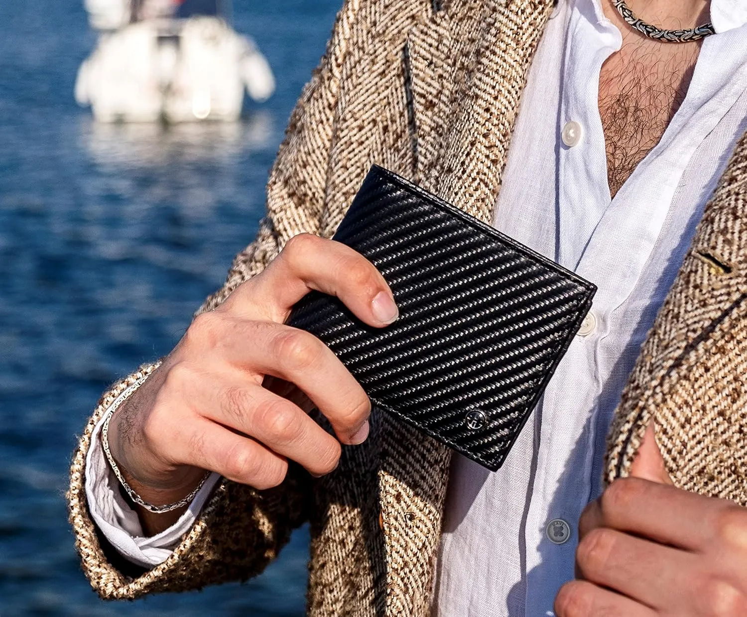 TRUSADOR Savona Classic Men's Wallets Leather Bifold with RFID Wallet for Men Gift Box (Carbon)