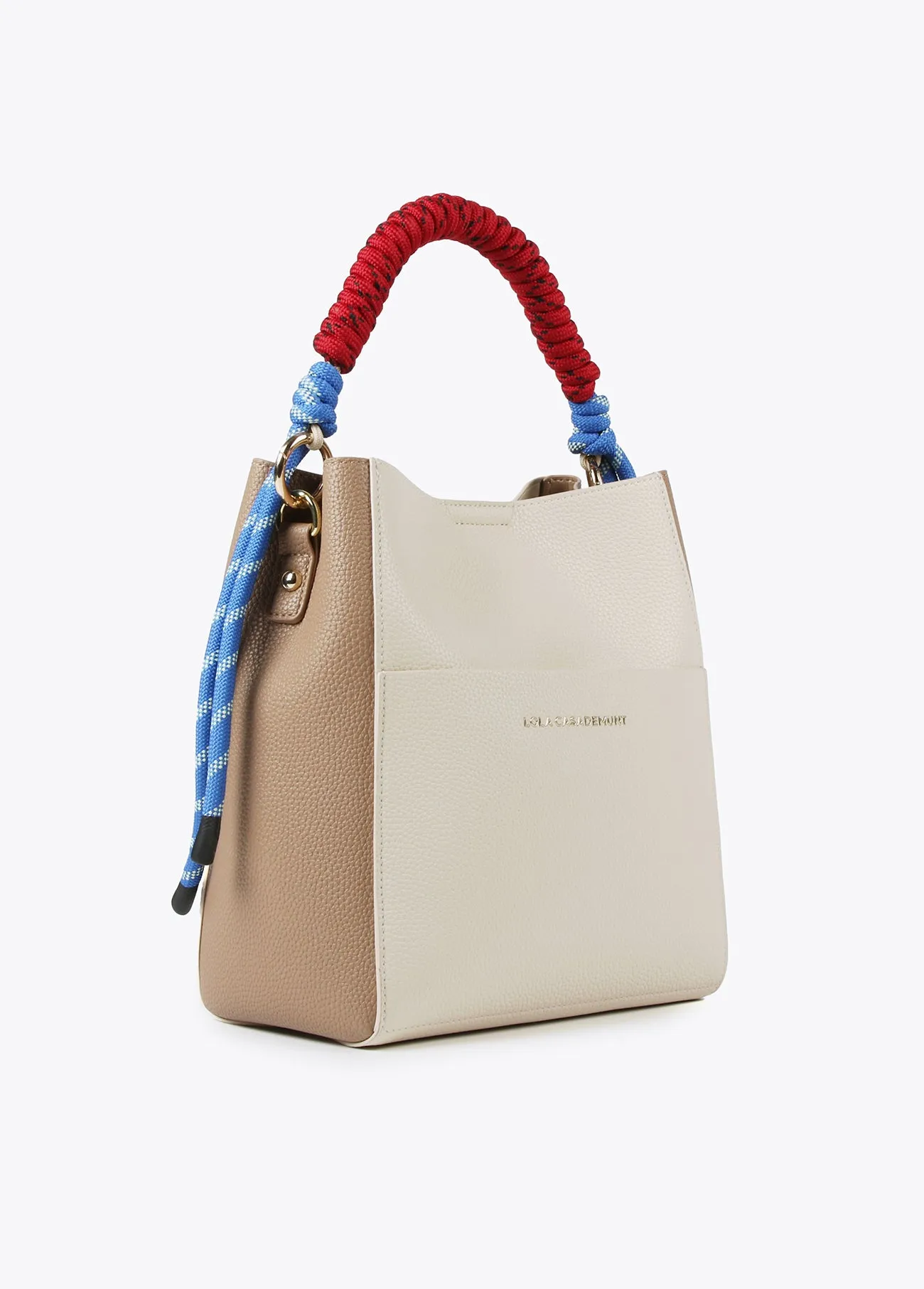 Two-tone bucket bag