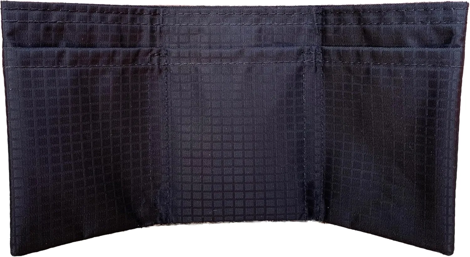 Ultralight Thin Slim Trifold Minimalist Wallet for Men & Women. Vegan. No Animal Products Used. Great For Front Pocket. Ultra-Compact Travel Partner (Black)