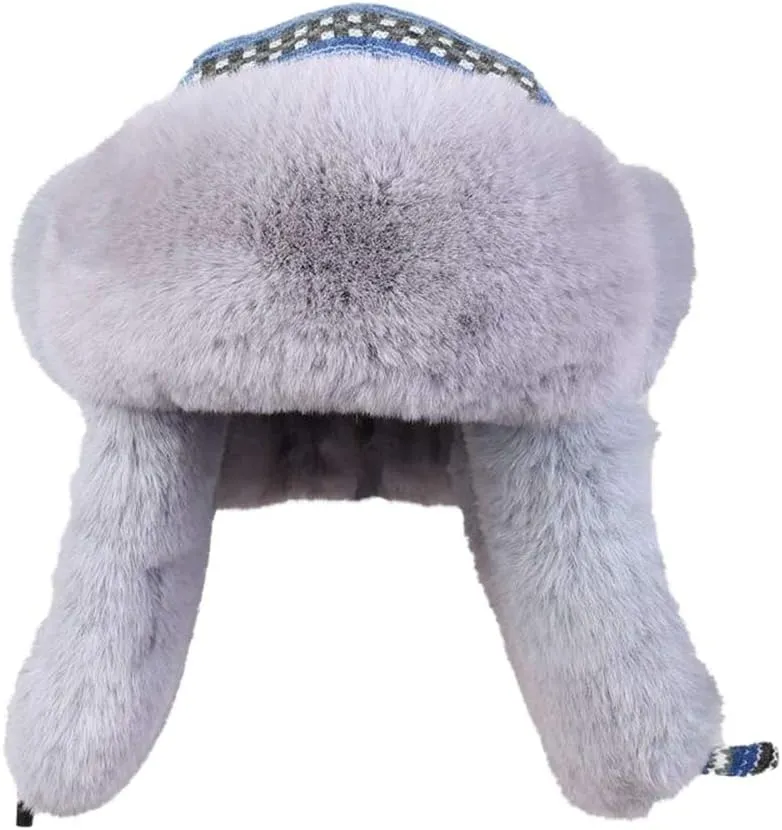 Unisex Winter Trapper Hat with Ear Flaps & Faux Fur Ushanka Aviator Hat Eskimo Hat