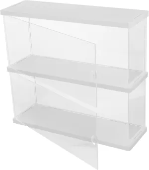 Unomor Box Doll Model Storage Case Lids Collectibles Showcase Display Case Clear Dust Organizer Pop Large LED Figurine Display Cabinet Action Figure Display Acrylic White