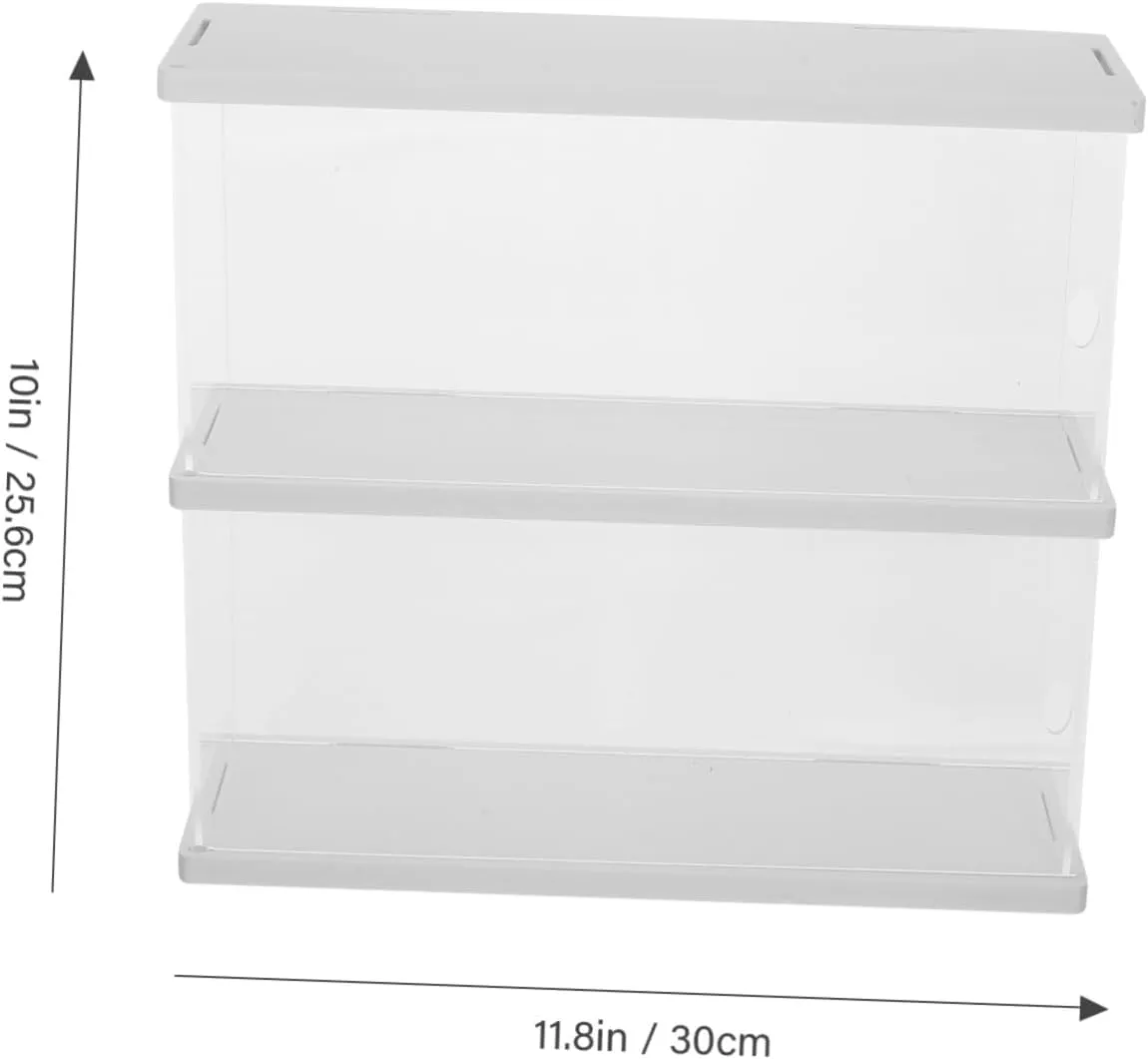 Unomor Box Doll Model Storage Case Lids Collectibles Showcase Display Case Clear Dust Organizer Pop Large LED Figurine Display Cabinet Action Figure Display Acrylic White