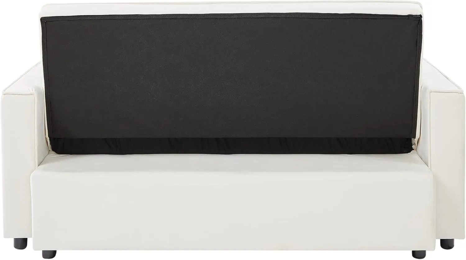 Upholstered 2 Seaters Futon Sofa Loveseat with Adjustable Backrest Convertible Sleeper Couch Bed for Small Space Apartment Office Living Room Velvet Full w/2 Cupholders and USB Port