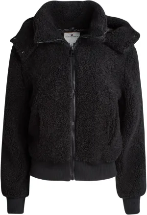 URBAN REPUBLIC Women's Sherpa Bomber Jacket - Fuzzy Warm Faux Fur Hooded Bomber Outdoor Jackets for Women (Sizes: S-XL)