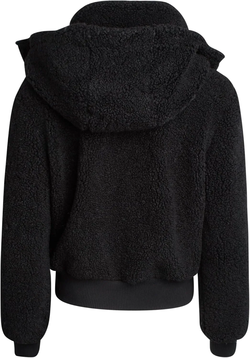 URBAN REPUBLIC Women's Sherpa Bomber Jacket - Fuzzy Warm Faux Fur Hooded Bomber Outdoor Jackets for Women (Sizes: S-XL)