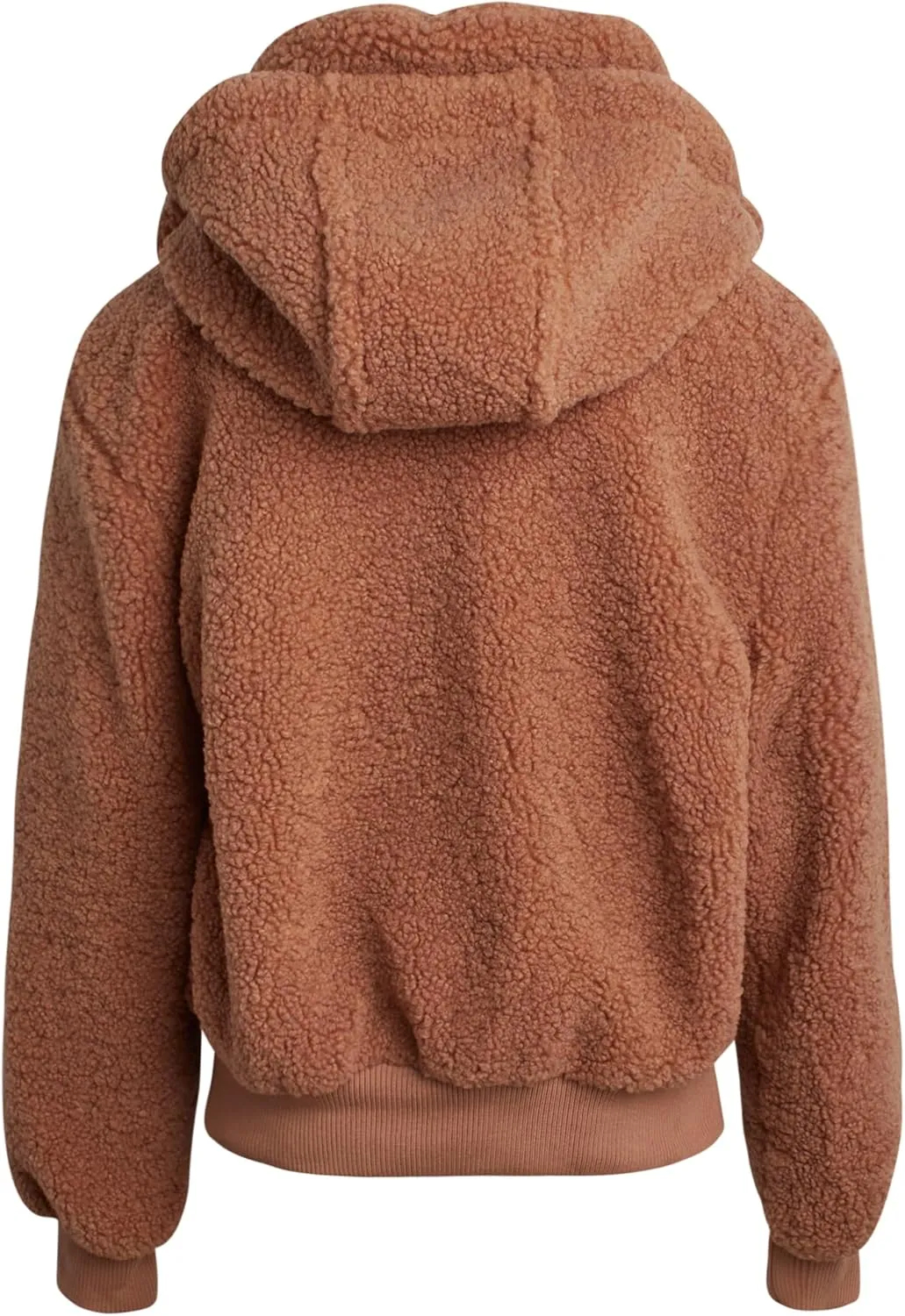 URBAN REPUBLIC Women's Sherpa Bomber Jacket - Fuzzy Warm Faux Fur Hooded Bomber Outdoor Jackets for Women (Sizes: S-XL)