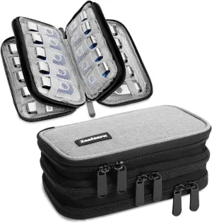 USB FLash Drive Case with Labels, Gifts for Men, USBs Case Organizer Holds 30 Pcs, USBs Storage Cases, USB Sticks Holder, Thumb Drive Cases, Fits for Samsung/Sandisk/Jump Drive, etc, Gray
