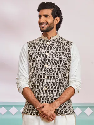 VASTRAMAY Men's Black - Nehru Jacket