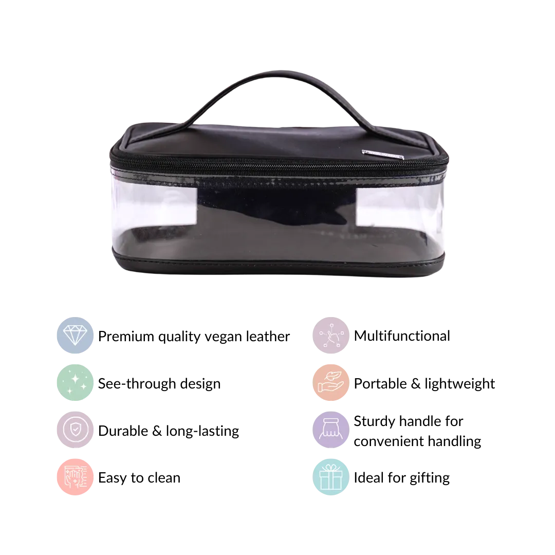 Vegan Leather Makeup Organizer Black