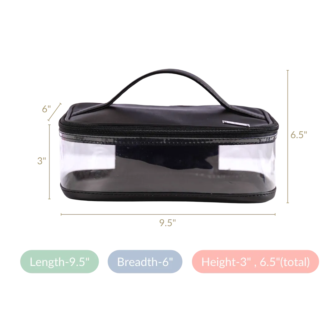 Vegan Leather Makeup Organizer Black
