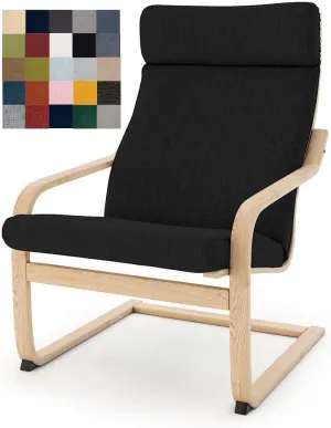 Vepping Lude Multi Colored Armchair Replacement Cover, Fits IKEA Poäng Armchair, Cushion not Included (Cushion Design 1, Polyester - Black)