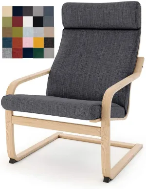 Vepping Lude Multi Colored Armchair Replacement Cover, Fits IKEA Poäng Armchair, Cushion not Included (Cushion Design 1, Polyester - Dark Grey)