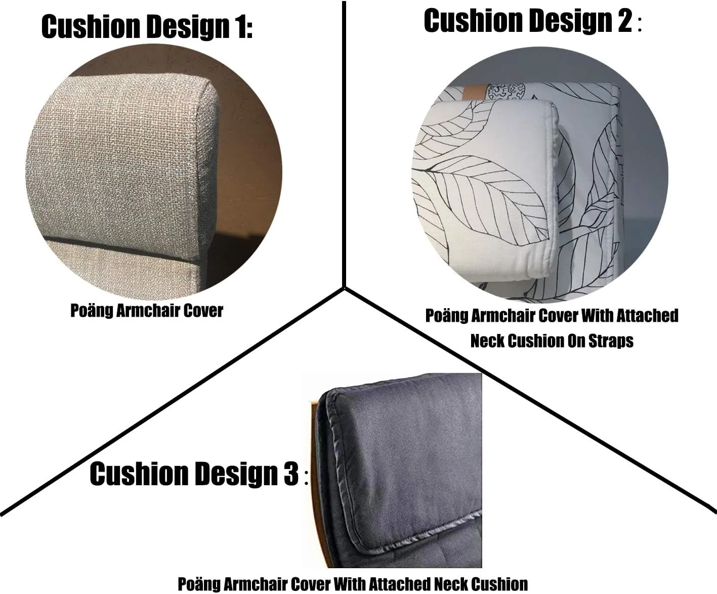 Vepping Lude Multi Colored Armchair Replacement Cover, Fits IKEA Poäng Armchair, Cushion not Included (Cushion Design 3, Polyester - Dark Khaki)