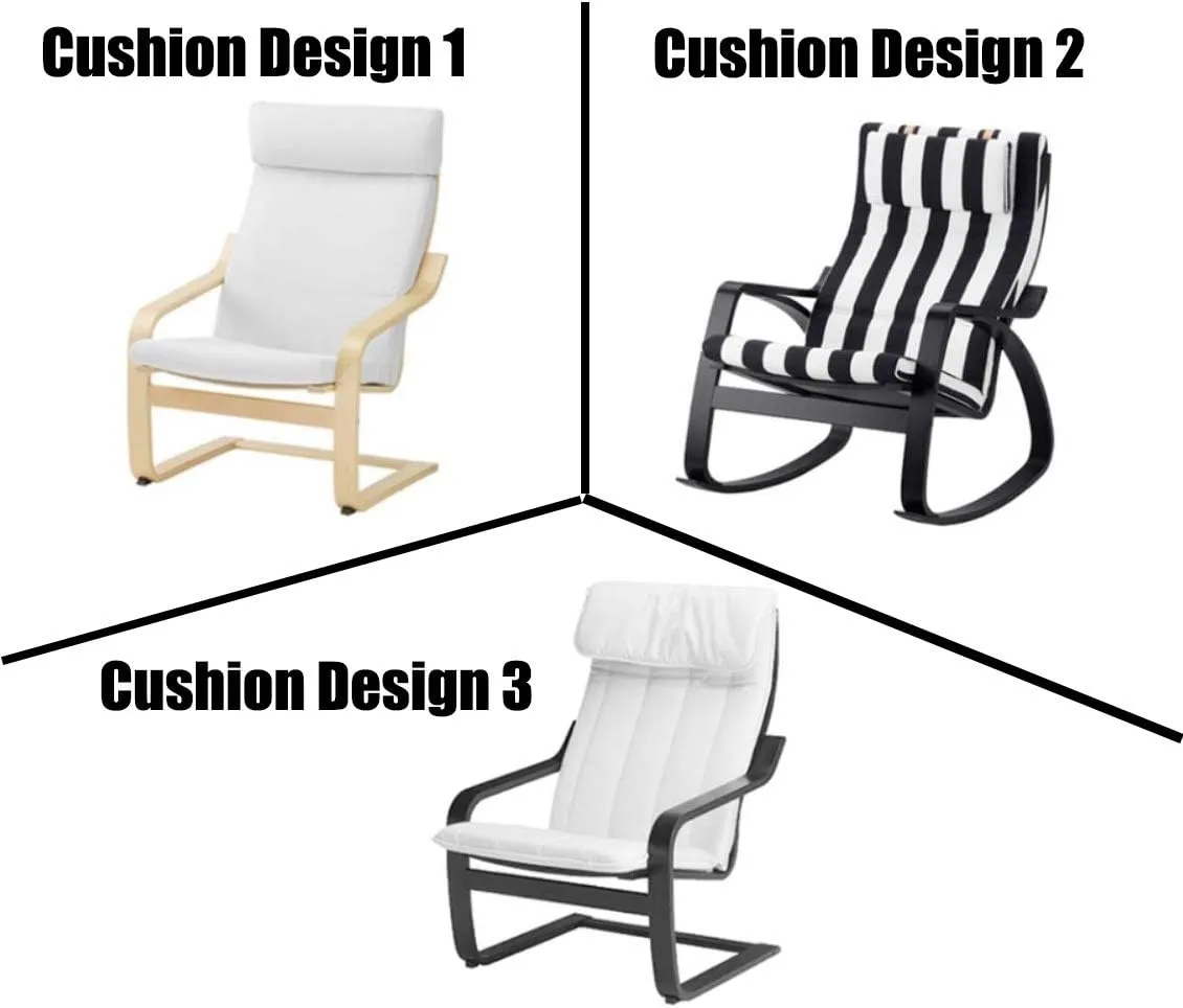 Vepping Lude Multi Colored Armchair Replacement Cover, Fits IKEA Poäng Armchair, Cushion not Included (Cushion Design 3, Polyester - Dark Khaki)