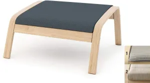 Vepping Lude Multi Colored Armchair Replacement Cover, Fits IKEA Poäng Armchair, Cushion not Included (Footstool Design 1, Cotton - Lake Blue)