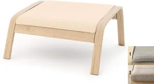 Vepping Lude Multi Colored Armchair Replacement Cover, Fits IKEA Poäng Armchair, Cushion not Included(Footstool Design 1, Cotton - Beige)