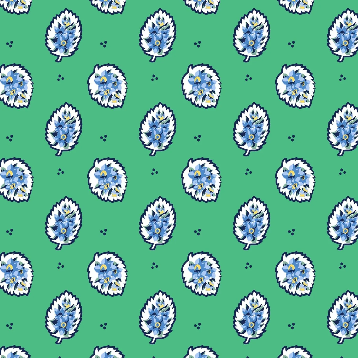 Vera Bradley Cotton Finley Wallet with RFID Protection, Garden Green Leaf