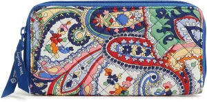 Vera Bradley Cotton Jordin Continental Wallet with RFID Protection, Harbor Paisley