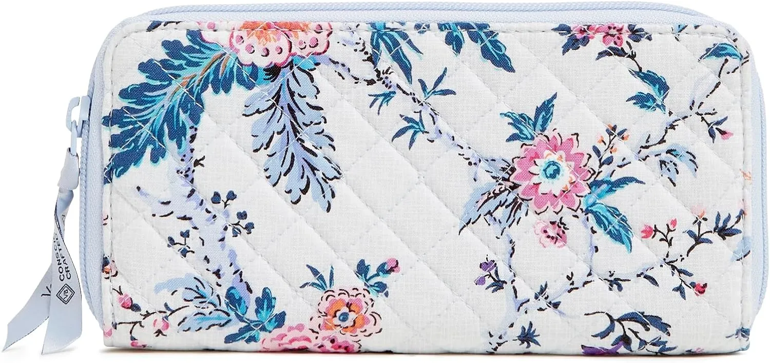 Vera Bradley Cotton Jordin Continental Wallet with RFID Protection, Magnifique Floral